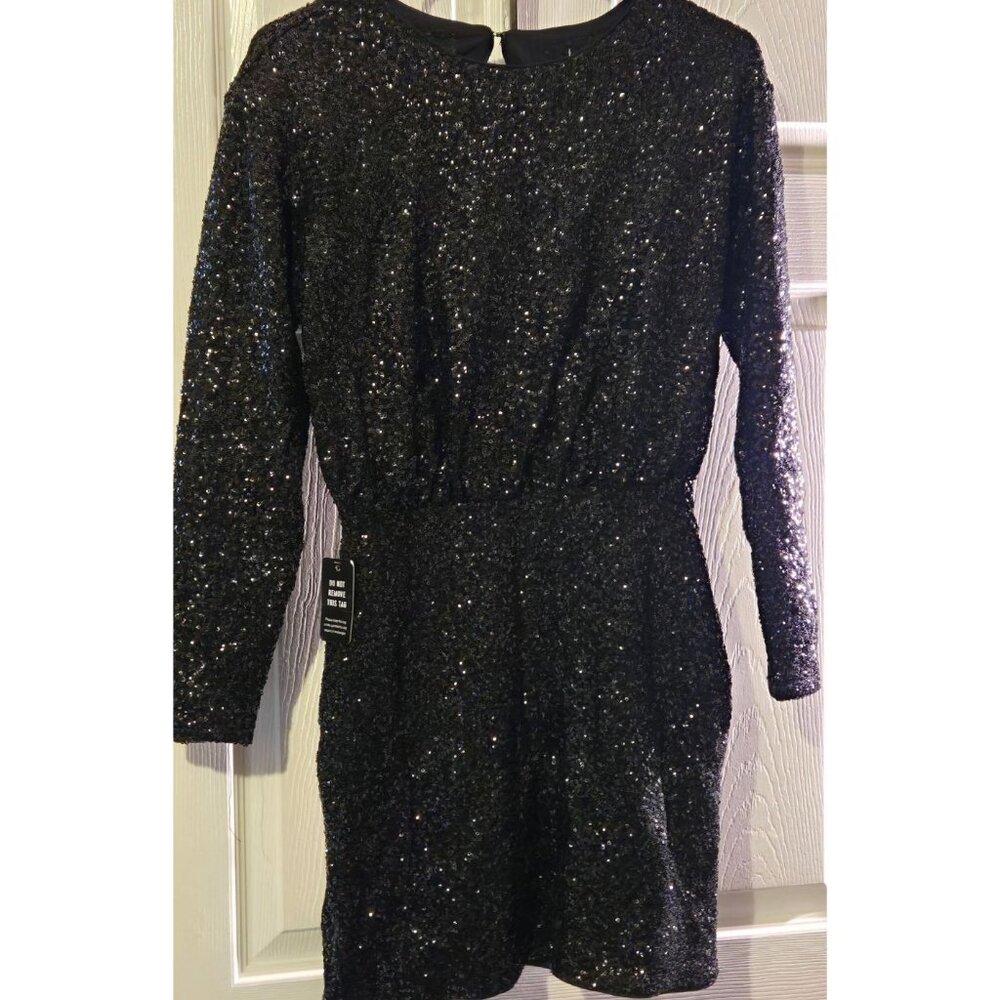NWT Express Black Beautiful Sequin Mini Dress  Small